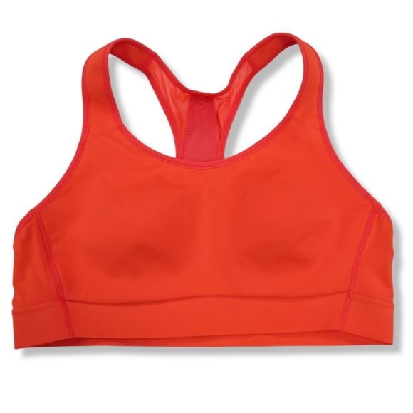 Athleta Other - ATHLETA Hustle Medium Impact Sports Bra Racerback Neon Fluorescent Orange 38 B/C